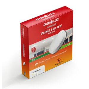 LUMINÁRIA LED ALUMÍNIO OUROLUX SOBREPOR REDONDO 36W 4000K