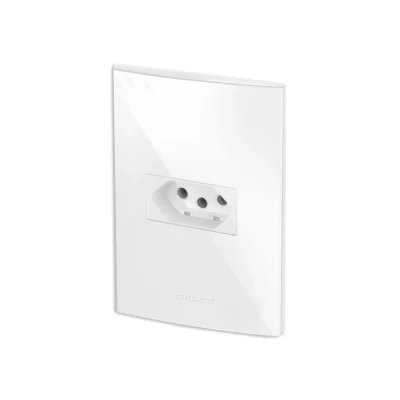 46278 - CONJUNTO COM PLACA INOVA PRO BRANCO 1 TOMADA 10A