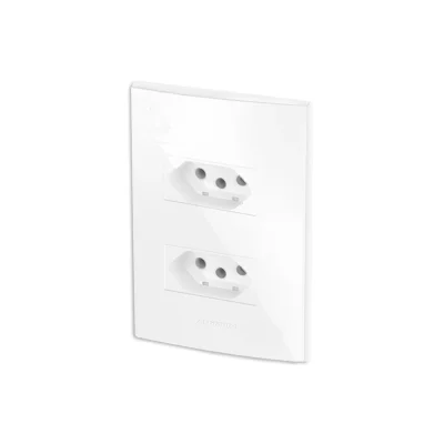 46281 - CONJUNTO COM PLACA INOVA PRO BRANCO 2 TOMADAS 20A