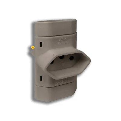 48359 - PINO 3 SAIDAS PERLEX 2P+T CINZA 10A