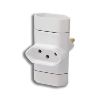 48360 - PINO 3 SAIDAS PERLEX 2P+T BRANCO 10A